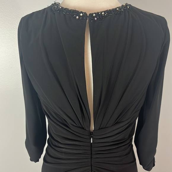 Cameron Blake for mon Cherie Long Black Gown with Ling Sleeve Dress - Picture 10 of 17